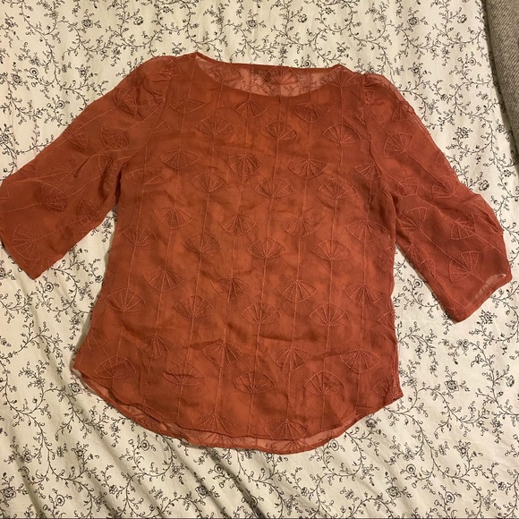 RW & CO Sheer Peach Top (size S) - Picture 2 of 4